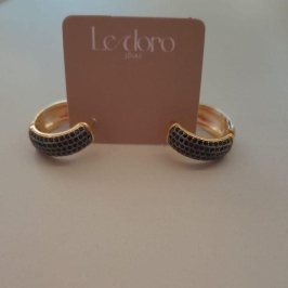 ARGOLA FO 5 FIL CRAVEJ PEDRA PRETA 15MM