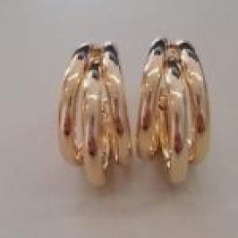 ARGOLA FO TRIPLA TUPO DOURDA MÉDIA 24MM