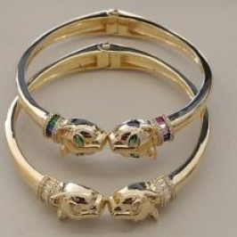 BRACELETE FO PANTERA DUPLO CRAVEJ LATERAL