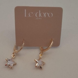 BRINCO FO ARG LISA ESTRELA PEND CRISTAL 6MM