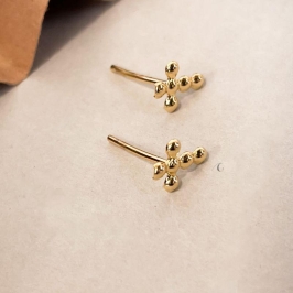 BRINCO FO CRUZ BOLINHA LISA 6MM