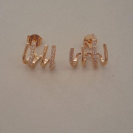 BRINCO FO  EAR CUFF 2 FIL LISO 2 FIL CRAVEJ 15MM