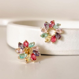 BRINCO  FO  FLOR COLORIDA GOTA 15MM