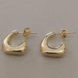 BRINCO FO MEIA ARGOLA LISA GOTA BASE OVAL 14MM