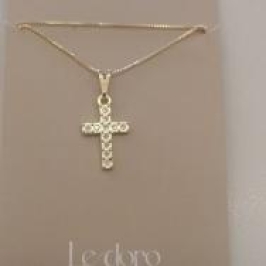 COLAR  FO CRUZ 11 ZIRC CRAVEJ 10MM VENEZ 40CM+ALONG