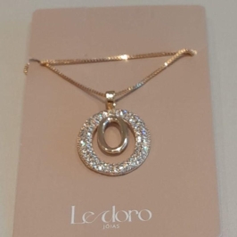 COLAR FO OVAL  LISO CRAVEJ PEND CORR 45CM