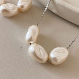 COLAR RB 3 PEROLAS IRREGULAR 45CM + ALONG