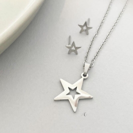 CONJ ACO ESTRELA LISA 17MM 8MM CORR CADEADO 45CM