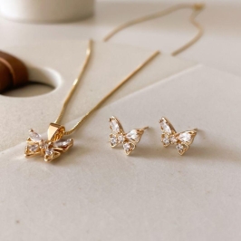 CONJ FO BORBOLETA ZIRC OVAL CORR 45CM