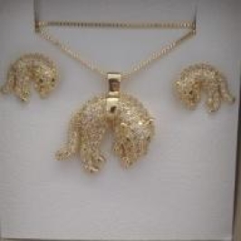 CONJ FO LEOPARDO CRAVEJ 22MM 13MM CORR VENZ 45CM