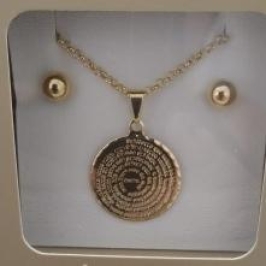 CONJ FO MANDALA PAI NOSSO CORR PORT 2MM BRINCO BOLA LISA