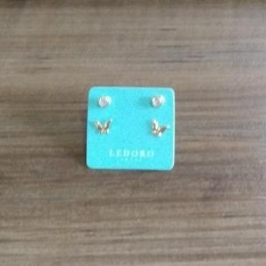 DUETO FO CORCA ZIRC 4MM BORBOLETA 6MM LISA