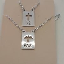ESCAPULARIO AÇO FÉ CRUZ VAZ PAZ  ESP SANTO CORR 70CM