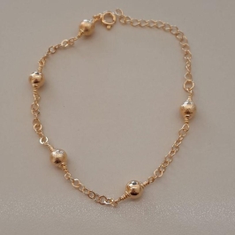 PL FO 3 BOLA LISA E CRAQUELADA 6MM  ELOS 3MM 16CM + ALONG