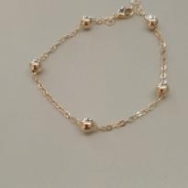 PULSEIRA FO 5 BOLA LISA 5MM CORR CADEADO 18CM