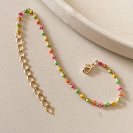 PULSEIRA FO INF BOLINHA COLORIDA RESINADA 15CM + ALONG