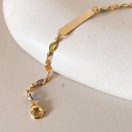 PULSEIRA FO INF OVAL COLORIDA PLACA LISA  13CM