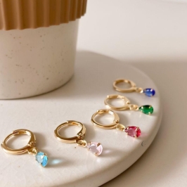 BRINCO FO ARG LISA GOTA ZIRC PEND 4MM COLORIO