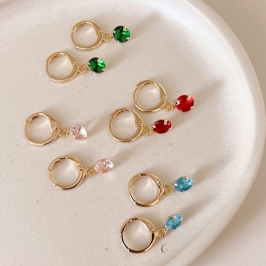 BRINCO FO ARG LISA ZIRC RDD PEND 6MM COLORIDO