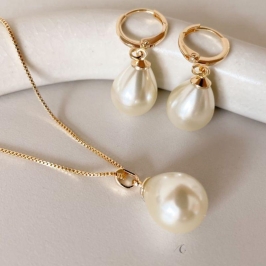 CONJ FO PEROLA GOTA 11MM VENEZ 45CM