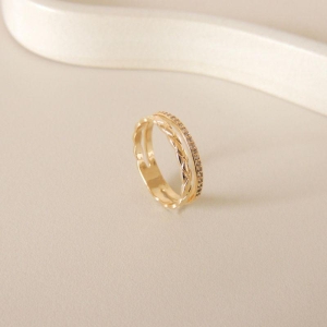 ANEL FO ARO DUPLO 1 FIL CRAVEJ LISO TRABALHADO