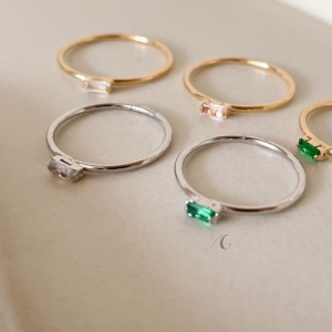 ANEL RB ZIRC  RETANGULO 4MM COLORIDO