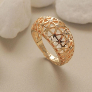 ANEL FO ABAULADO VAZ TRIANGULO 7 ZIRC CRAVEJ