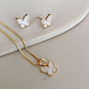 CONJ FO BORBOLETA BRANCA VENEZ 40CM