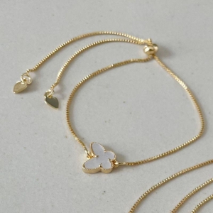 PULSEIRA FO BORBOLETA BRANCA GRAVATA