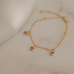 PULSEIRA INF 3 CORA PEND 4 BOLINHA GRUME 13CM + ALONG