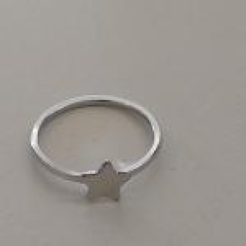 ANEL AÇO ESTRELA CHAPA LISA  5 PONTAS 7MM