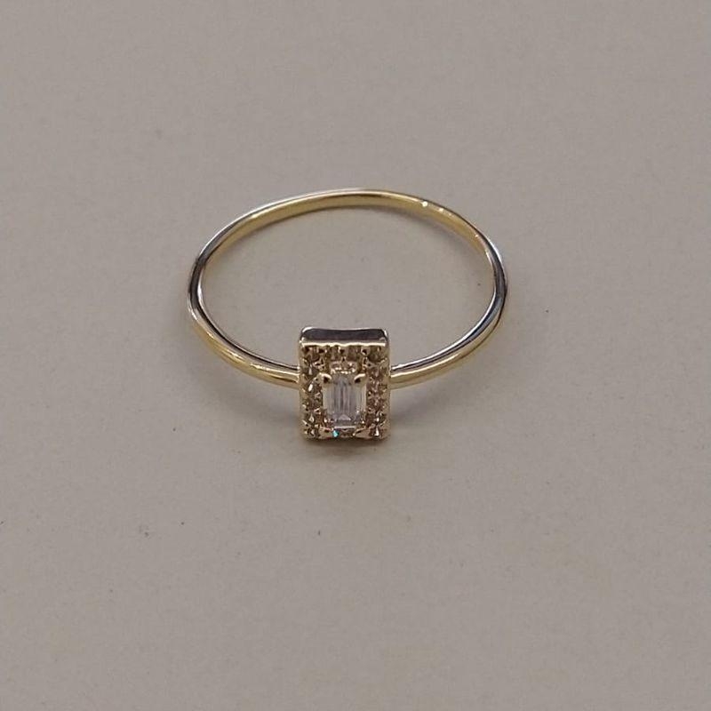 ANEL FO QDD ZIRC BAGUETE CRISTAL CRAVEJ 5MM