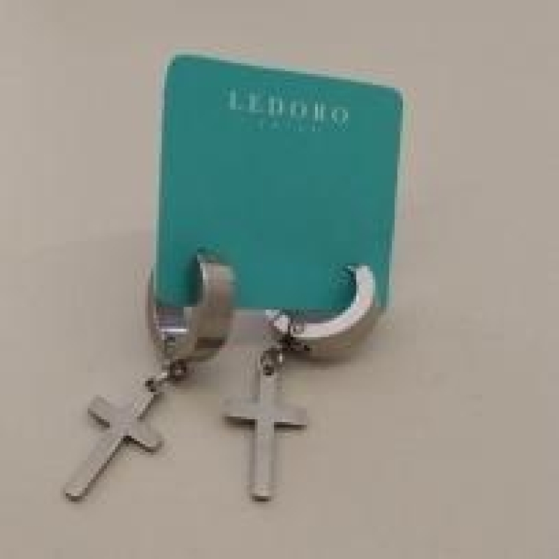 ARGOLA AÇO INOX  LISA CRUZ PEND  12MM