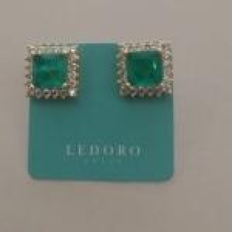 BR FO QUADRADO ZIRC PEDRA VERDE FUSION CRAVEJ 11MM