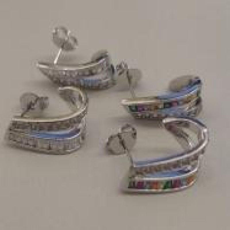 BR RB ZIRC BAGUETE COLORIDO CRISTAL