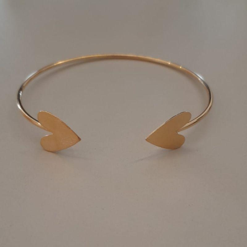 BRACELETE FO LISO CORA DUPLO  CHAPA FOSCO
