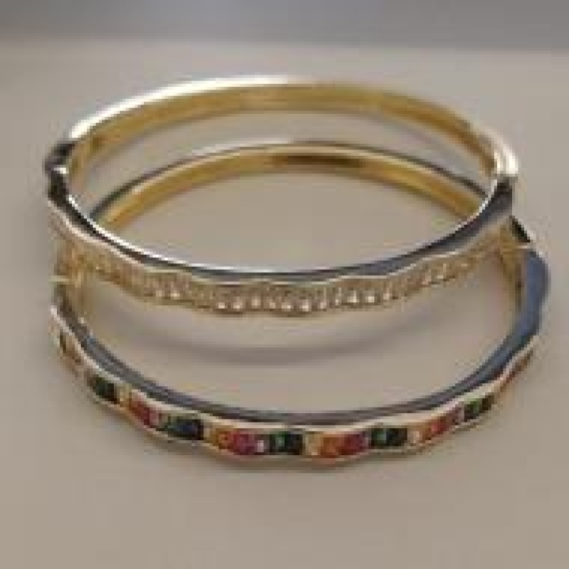 BRACELETE FO ZIRC COLORIDO BAGUETE