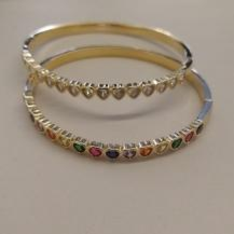 BRACELETE FO ZIRC CORA  COLORIDO BAGUETE
