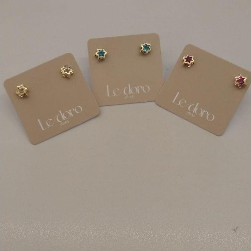 BRINCO FO BABY ESTRELA ZIRC COLORIDA 4MM