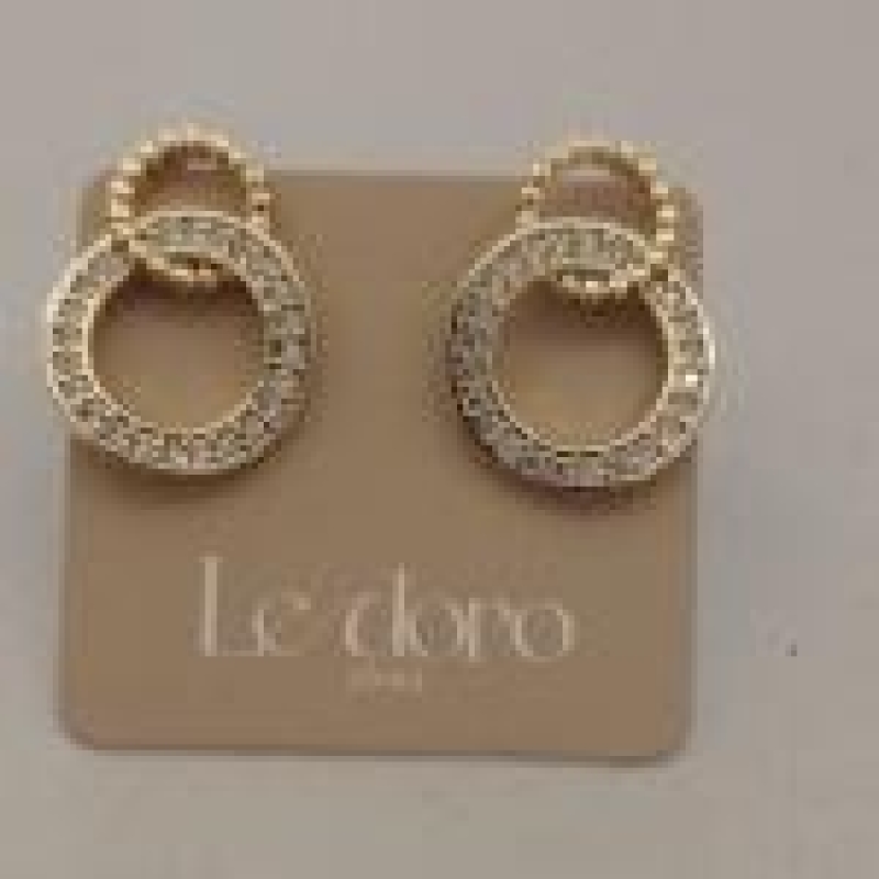 BRINCO FO CIRCULO DUPLO CRAVEJ BOLINHA 12MM