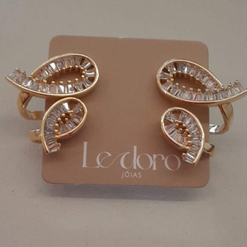 BRINCO FO EAR CUFF GOTA DUPLA BAGUETE 15MM