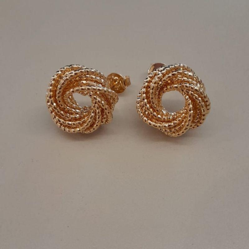 BRINCO FO ENTRELAÇADO   DETALHE BOLINHA  17MM