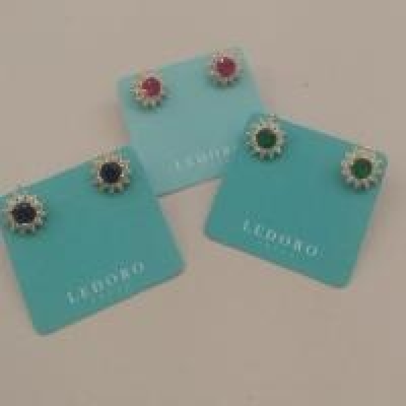 BRINCO FO FLOR ZIRC CRAVEJ RDD 8MM AZUL VERDE VERMELHO