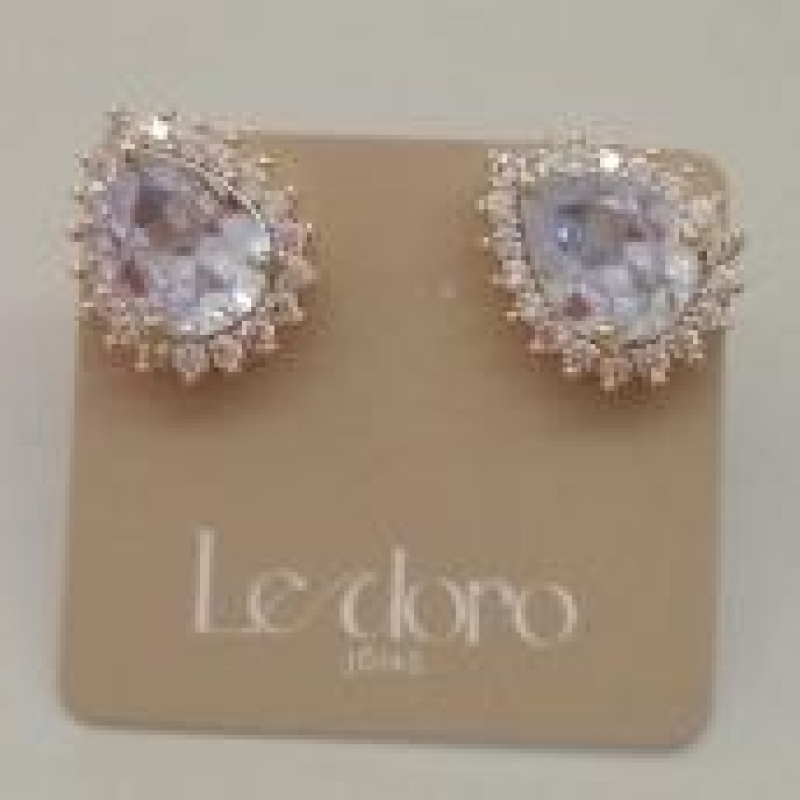 BRINCO FO GOTA ZIRC  CRISTAL 1 FIL CRAVEJ 11MM