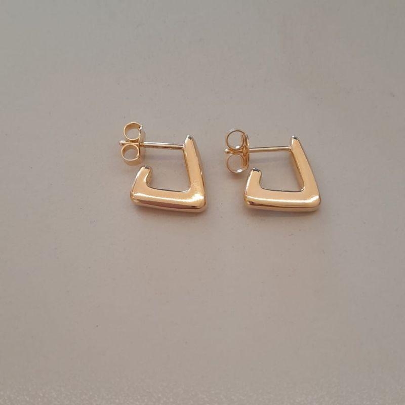 BRINCO FO MEIA ARGOLA  LISA QUADRADA 12MM