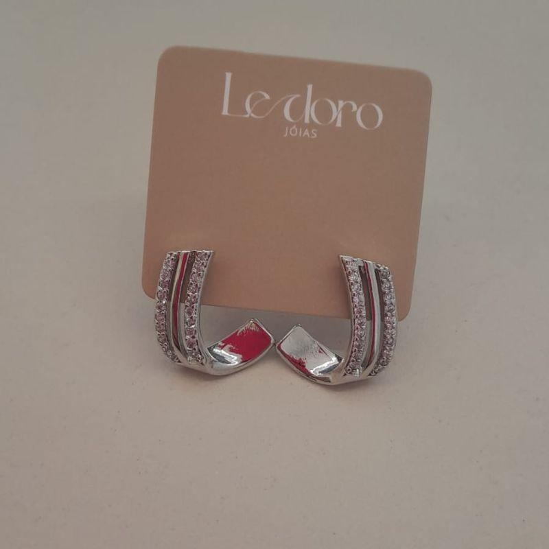 BRINCO RB MEIA ARGOLA 2 FIL CRAVEJ 1 FIL LISO 6MM