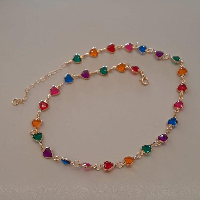 CHOKER  FO CORA COLORIDO 35CM + ALONG