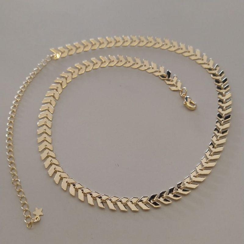 CHOKER FO ESCAMA DE PEIXE  35CM+ALONG