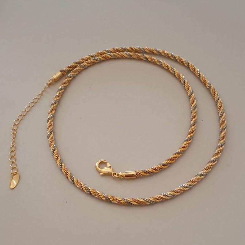 COL FO CORDÃO BAIANO 3 CORES 3MM  45CM+ALONG