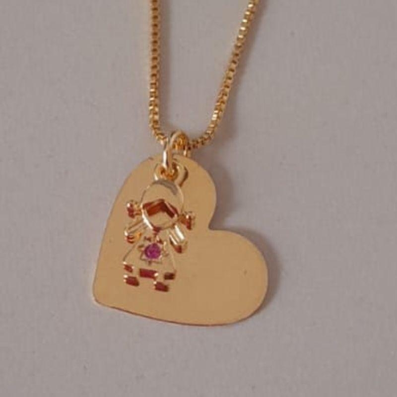 COLAR FO CORA LISO MENINA ZIRC ROSA CORR 45CM